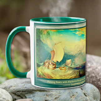 Fishing Boats Painting Maximalist Mug