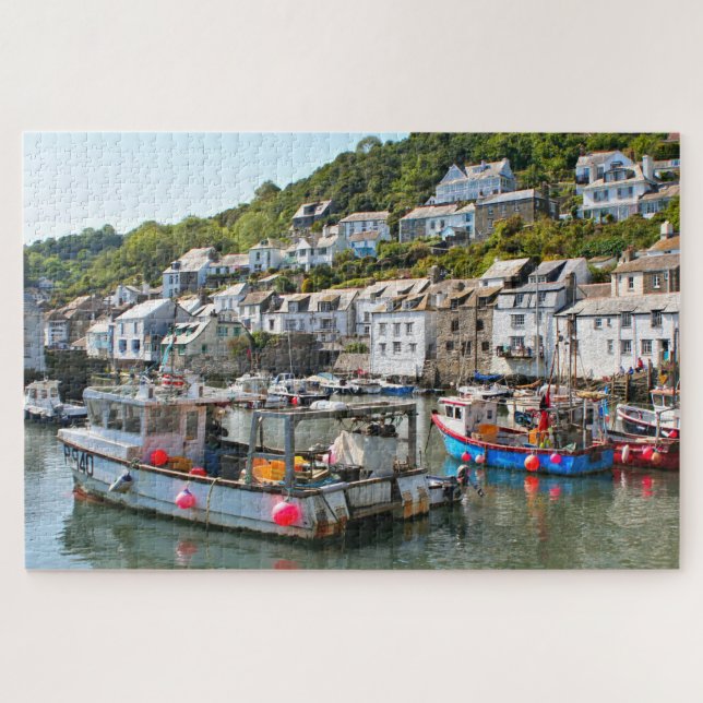 Fishing boats, Polperro, Cornwall, England Jigsaw Puzzle (Horizontal)