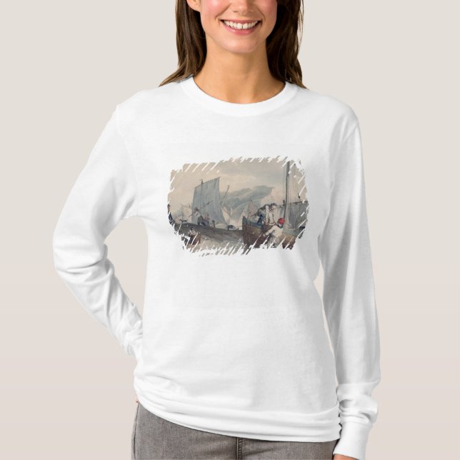 Fishing Boats Unloading T-Shirt (Front)