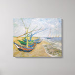 Fishing Boats | Vincent Van Gogh Canvas Print<br><div class="desc">Fishing Boats on the Beach at Saintes-Maries (1888) by Dutch post-impressionist artist Vincent Van Gogh. Original artwork is an oil on canvas seascape painting depicting several fishing boats on the ocean shore.

Use the design tools to add custom text or personalize the image.</div>