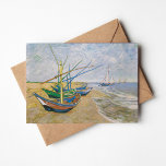 Fishing Boats | Vincent van Gogh Card<br><div class="desc">Fishing Boats on the Beach at Saintes-Maries (1888) by Dutch post-impressionist artist Vincent Van Gogh. Original artwork is an oil on canvas seascape painting depicting several fishing boats on the ocean shore.

Use the design tools to add custom text or personalize the image.</div>