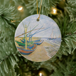 Fishing Boats   Vincent Van Gogh Ceramic Ornament