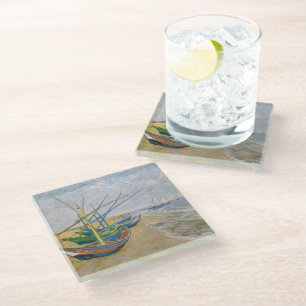 Fishing Boats Vincent van Gogh Glass Coaster