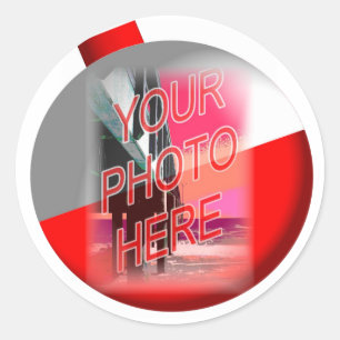 Fishing Bobber Frame Template Classic Round Sticker