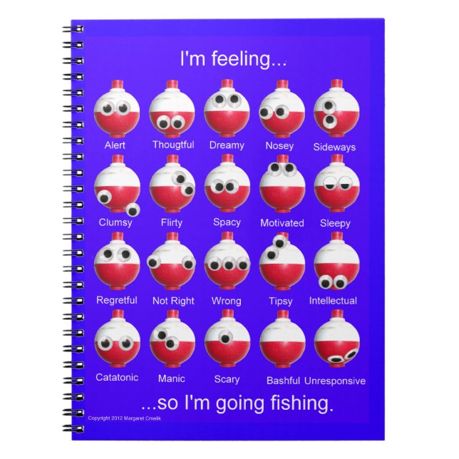 Fishing Bobber Moods Notebook (Front)