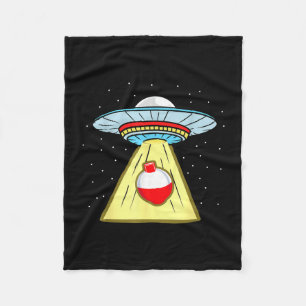 Fishing bobber ufo abduction fleece blanket