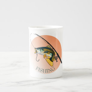 fishing bone china mug