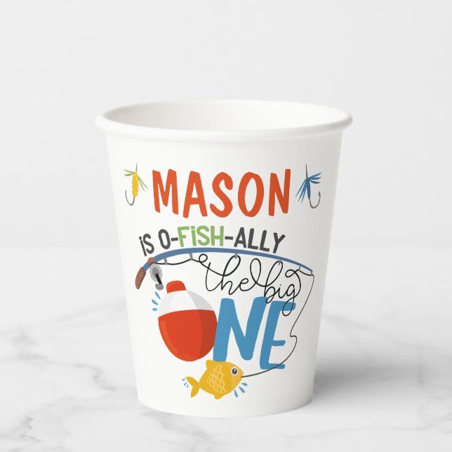 Fishing Boy Birthday Party Paper Cup (Front)