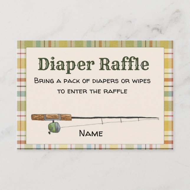 Fishing Boy Diaper Raffle Card (Front)