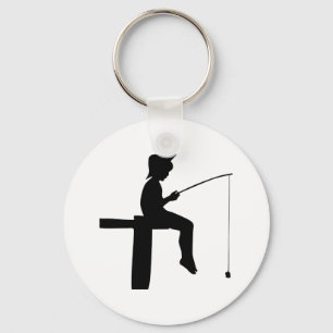 Fishing Boy Silhouette Keychain