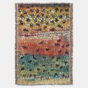 Fishing Brook Trout Throw Blanket