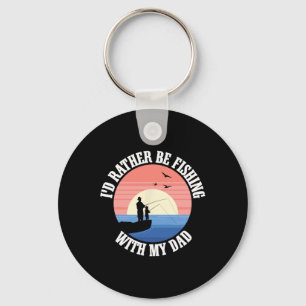 Fishing Buddies Dad Father Daughter Fisherman Daug Keychain