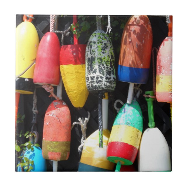 Fishing Buoys- Maine Tile (Front)