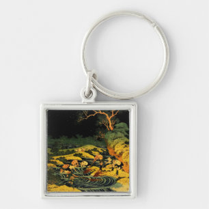 Fishing by Torchlight in Kai Province Keychain