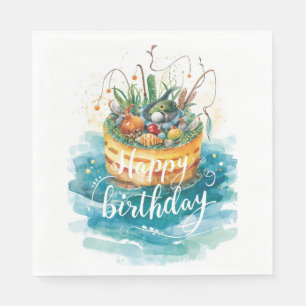 Fishing Cake Birthday party for Fishing lovers  Napkin
