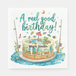 Fishing Cake Birthday party for Fishing lovers  Napkin