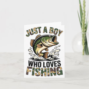 Fishing Camo B Fish Youth Just A Boy Who Loves Fis Card
