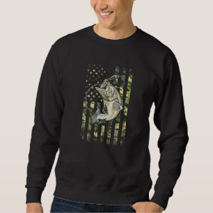 Fishing Camouflage Us American Flag Bass Fish Fish Sweatshirt