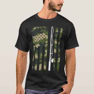 Fishing Camouflage Us American Flag Fisherman Patr T-Shirt