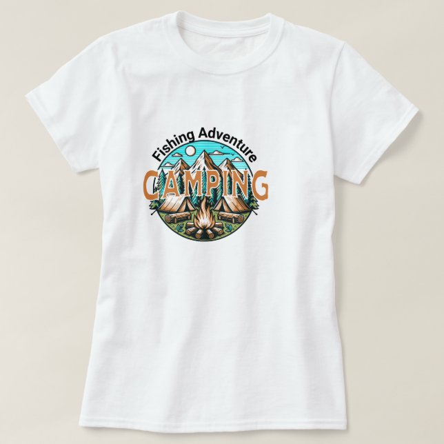 Fishing/Camping Adventure Ladies T-Shirt (Design Front)
