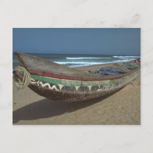 Fishing canoe on Keta Beach, Ghana Postcard