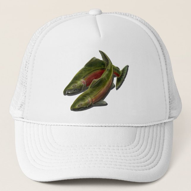 Fishing Cap Coho Salmon Fish Caps & Hats (Front)