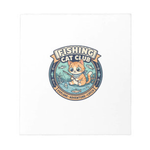 Fishing Cat Cute Cat T-Shirt Design - Fishing Cat Notepad
