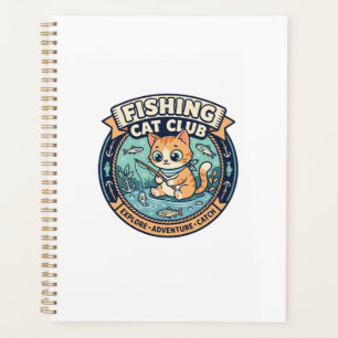 Fishing Cat Cute Cat T-Shirt Design - Fishing Cat Planner