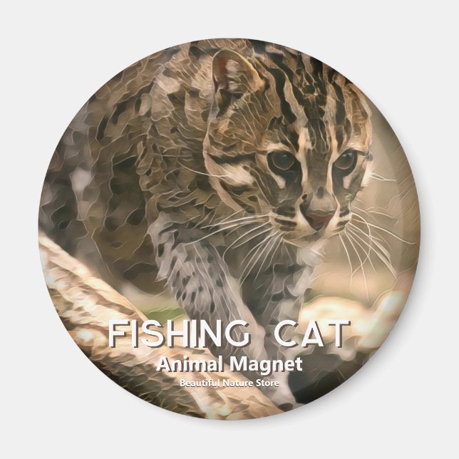 Fishing Cat Magnet (Front)