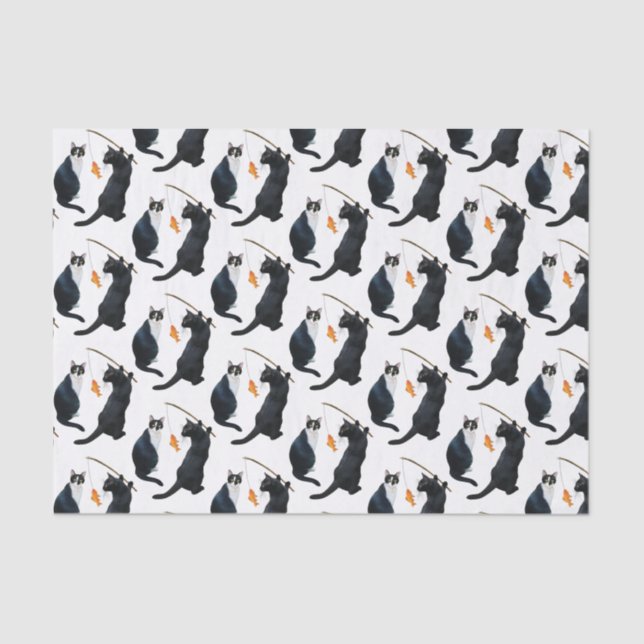 Fishing Cats Tissue Paper (Front)