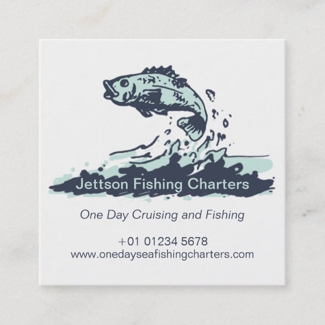 Fishing Charter admit one ticket and info card (Front)