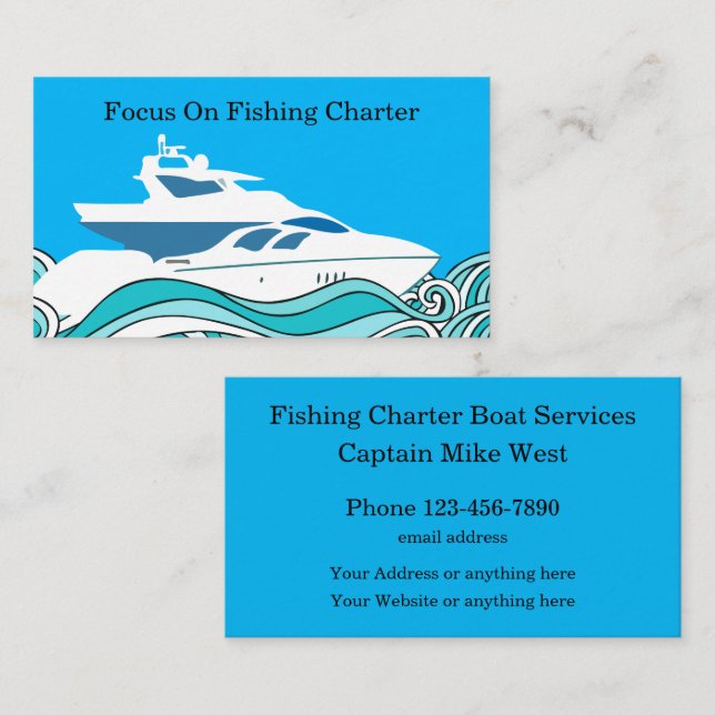 Fishing Charter Boat Business Card (Front/Back)