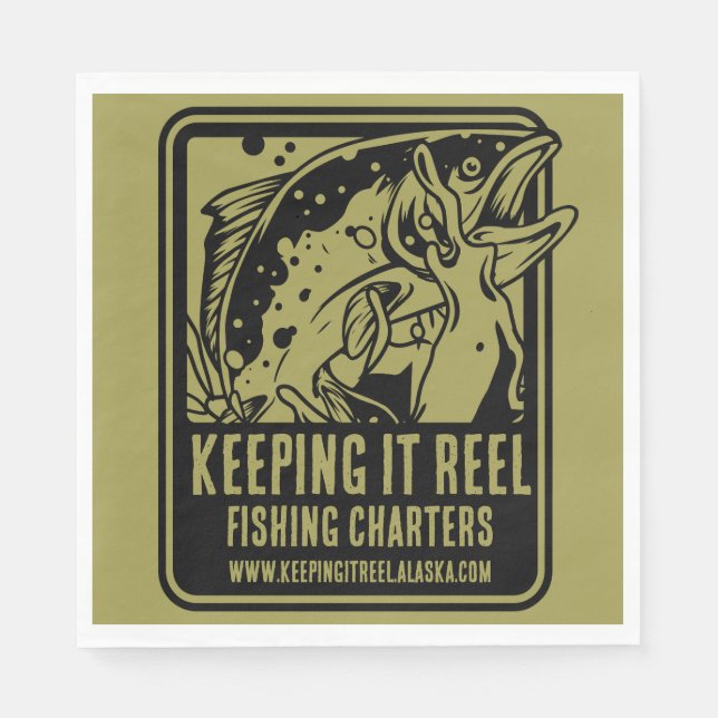 Fishing Charters And Club Accessories Napkin (Front)