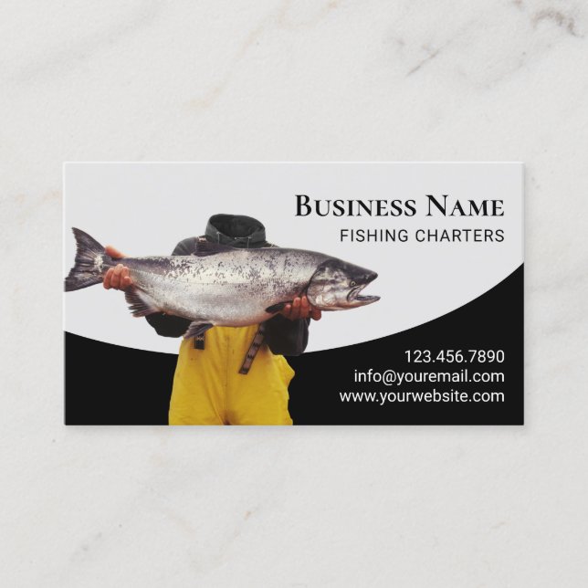 Fishing Charters Professional Fisherman  Business Card (Front)