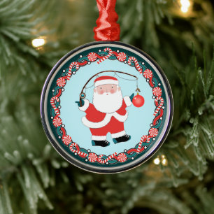 Fishing Christmas Ceramic Orna Metal Ornament
