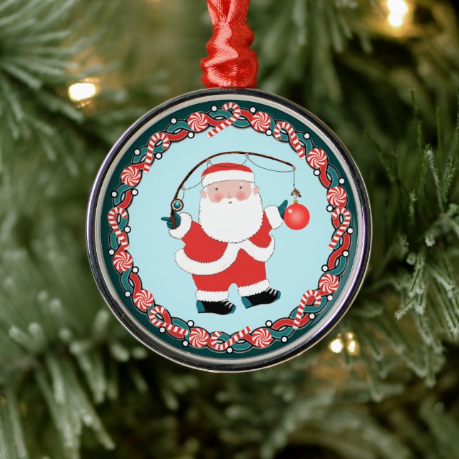Fishing Christmas Ceramic Orna Metal Ornament (Tree)