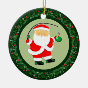 Fishing Christmas Collectable Ceramic Ornament
