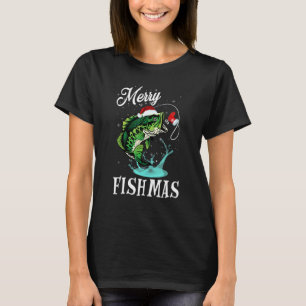 Fishing Christmas For Fisher Tree Lights Merry Fis T-Shirt