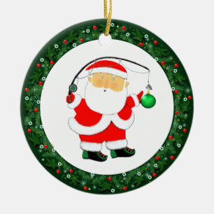 Fishing Christmas Holiday Gift Ceramic Ornament