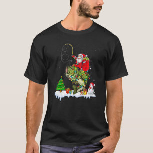 Fishing Christmas Santa Riding Merry Fishmas Pajam T-Shirt