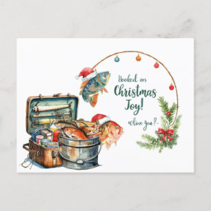 Fishing Christmas themed for Fishing Lovers Holiday Postcard