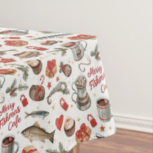 Fishing Christmas themed  Tablecloth