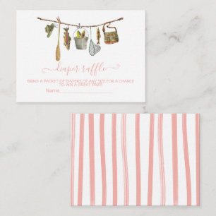 Fishing clothesline Diaper Raffle Girl card