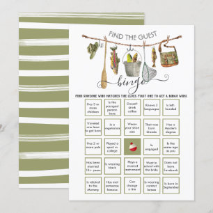Fishing Clothesline Find the Guest BINGO Invitation