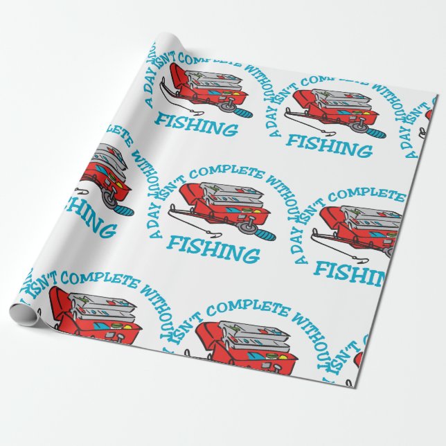 Fishing Complete Wrapping Paper (Unrolled)