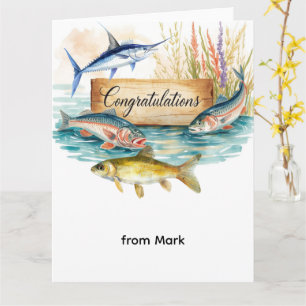 Fishing Congratulations for Anglers watercolor  Card