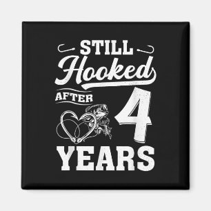Fishing Couple 4 Years Anniversary 4th Wedding Cel Magnet