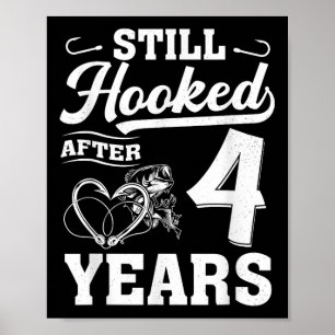 Fishing Couple 4 Years Anniversary 4th Wedding Cel Poster