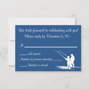 Fishing Couple Wedding Invitation Reply RSVP Cards