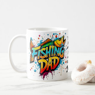 Fishing Dad Father's Day Fish Graffiti Quote Coffee Mug
